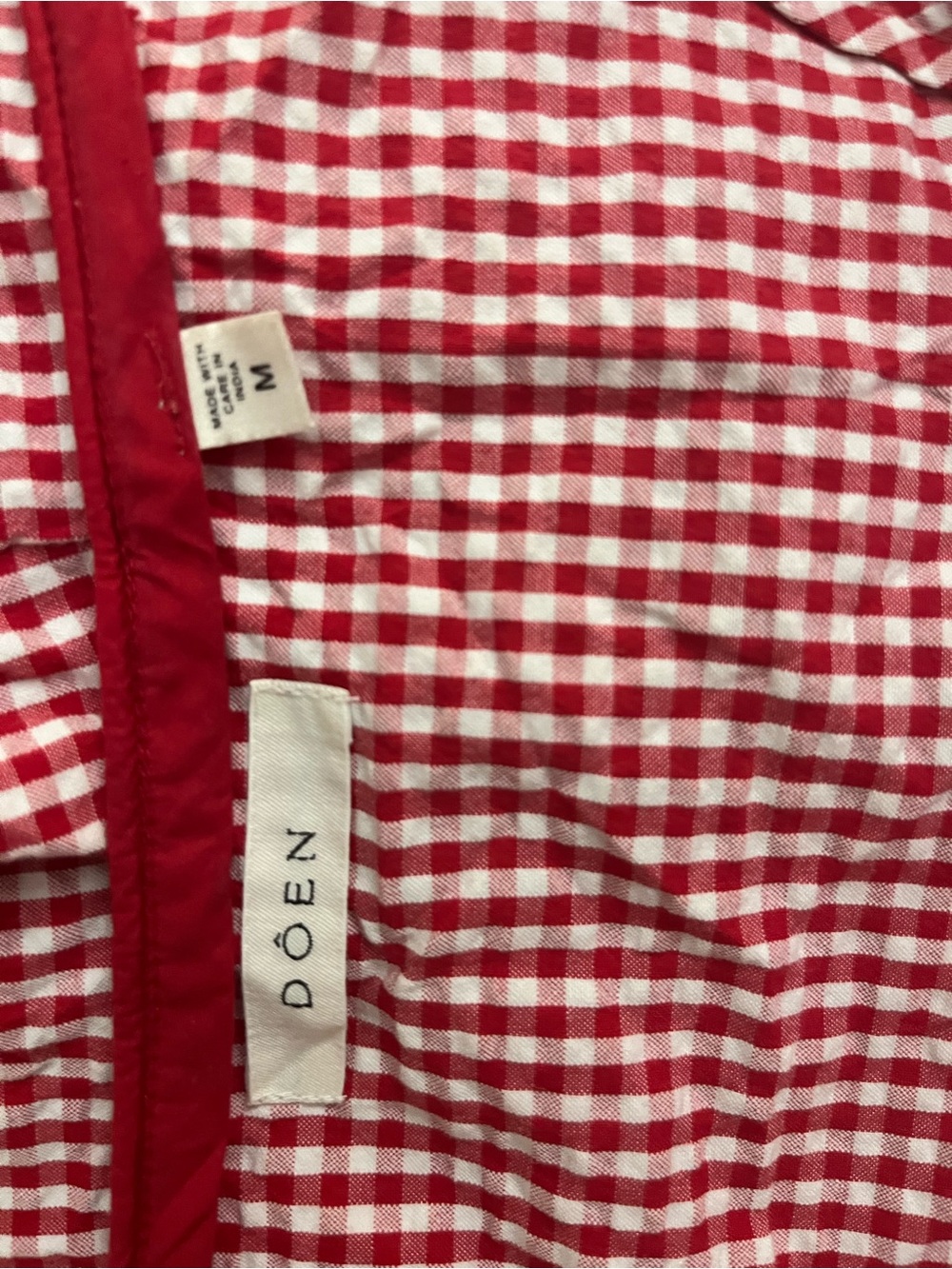 DÔEN Delaney Dress in Rouge La Maddalena Gingham - Picture 8 of 8